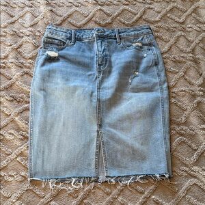 Old Navy Light Blue Distressed Pencil Skirt
